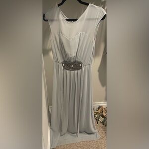 Grey formal wedding maxi dress chiffon